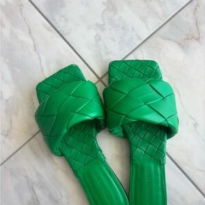 Bottega Veneta Emerald Green Woven Sandals